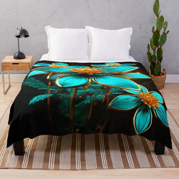 Item preview, green starry flowers edged with gold designed and sold by janjacbu.