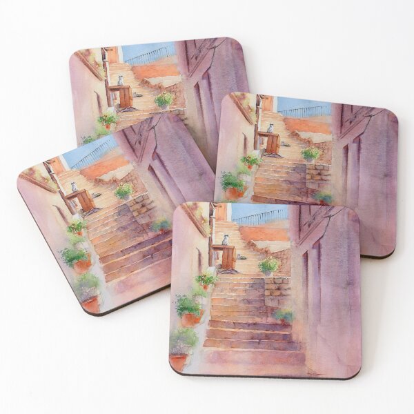 Item preview, Cats on Sunlit Alley Steps designed and sold by Anjuna Sainath.