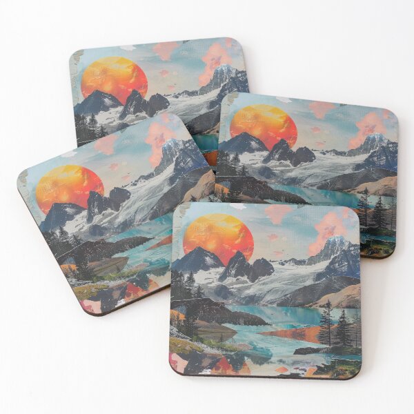 Item preview, Mixed Media Collage Mountains Scenery  designed and sold by GulDesignCo.