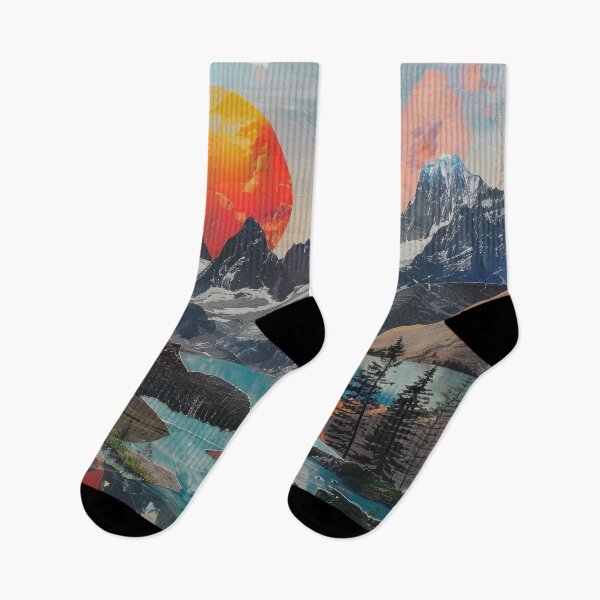 Item preview, Mixed Media Collage Mountains Scenery  designed and sold by GulDesignCo.