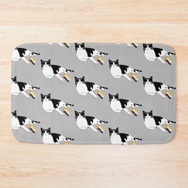 Item preview, Tuxedo Cat with Non-Binary Flag designed and sold by Forgetting The World Co..
