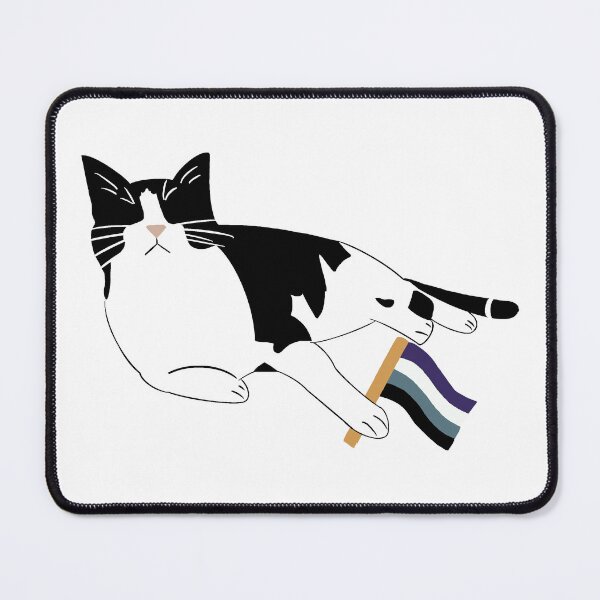 Item preview, Tuxedo Cat with Asexual Pride Flaf designed and sold by Forgetting The World Co..