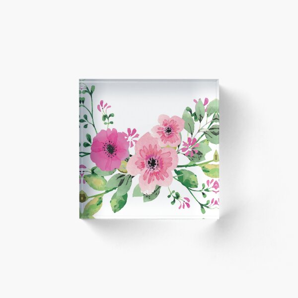 Best pink floral bouquet Acrylic Block