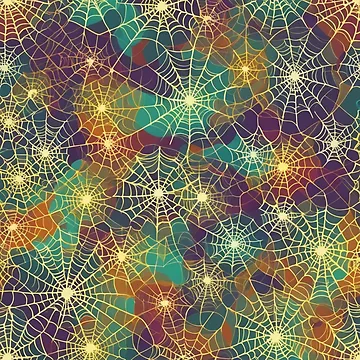 Artwork thumbnail, Abstract Colorful Spiderweb Pattern by calibrit