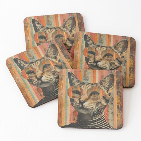 Item preview, Anthropomorphic Cat Vintage Collage Art Print designed and sold by GulDesignCo.