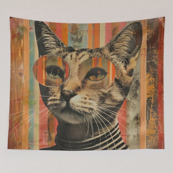 Item preview, Anthropomorphic Cat Vintage Collage Art Print designed and sold by GulDesignCo.