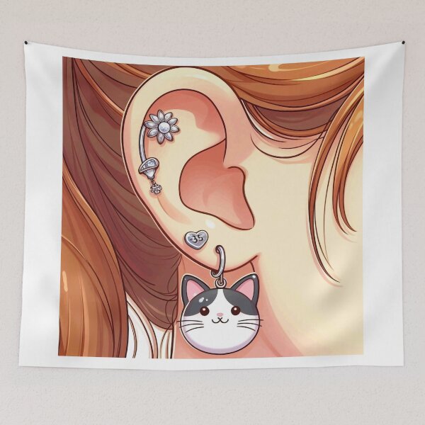 Item preview, Cat cartilage earring designed and sold by Thedigital91.