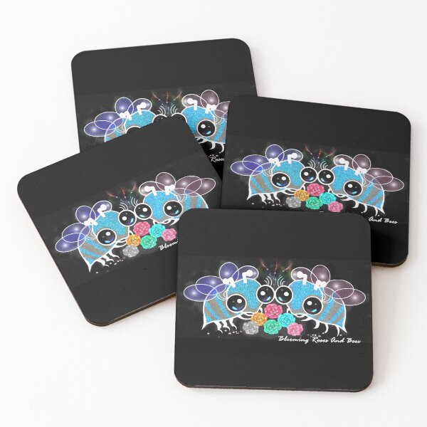 Item preview, Blooming Roses and Blue bees  designed and sold by Shirley cute art .