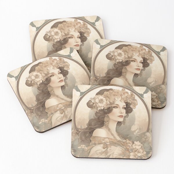 Item preview, Art Nouveau Lady Fashion Inspired by Alphonse Mucha art designed and sold by Tamas Das.