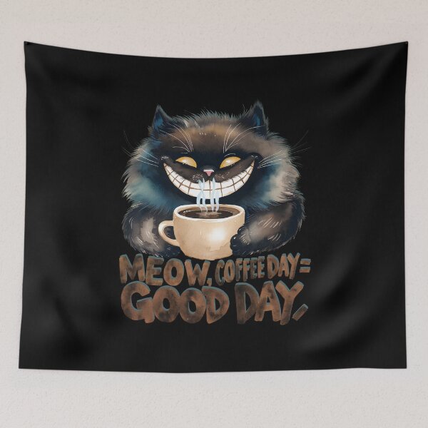 Item preview, MOEW, COFFEE DAY GOOD DAY - CRAZY CAT DRINKING COFFEE designed and sold by justyna-s28.