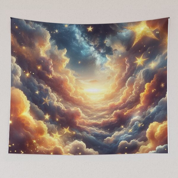 Item preview,  A Sky  With Cotton Candy Clouds And Shining Stars designed and sold by DeeCeeFashion.