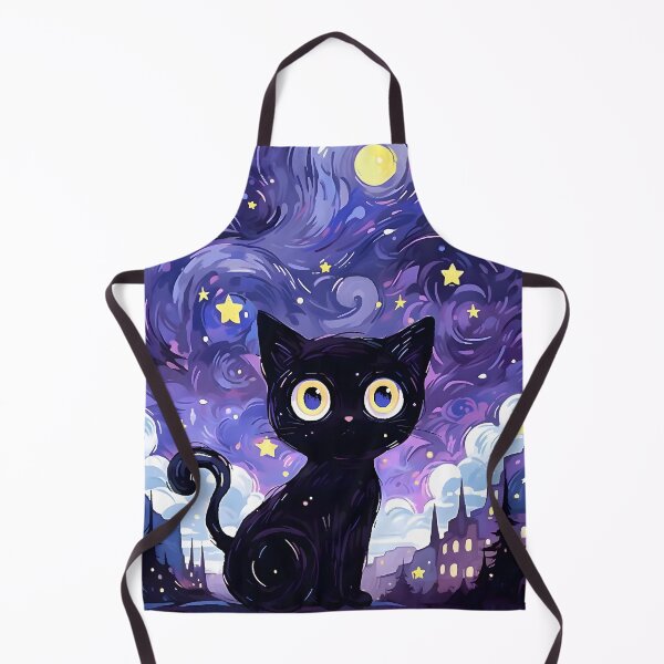 Item preview, kawaii & Cute art cat starry night go -%[ghiblis]%- flying away japan film designed and sold by Isa00j.