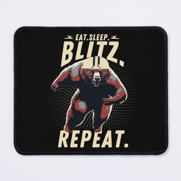 Item preview, Eat Sleep Blitz Repeat Bear Football Player designed and sold by TrueArtsStore.