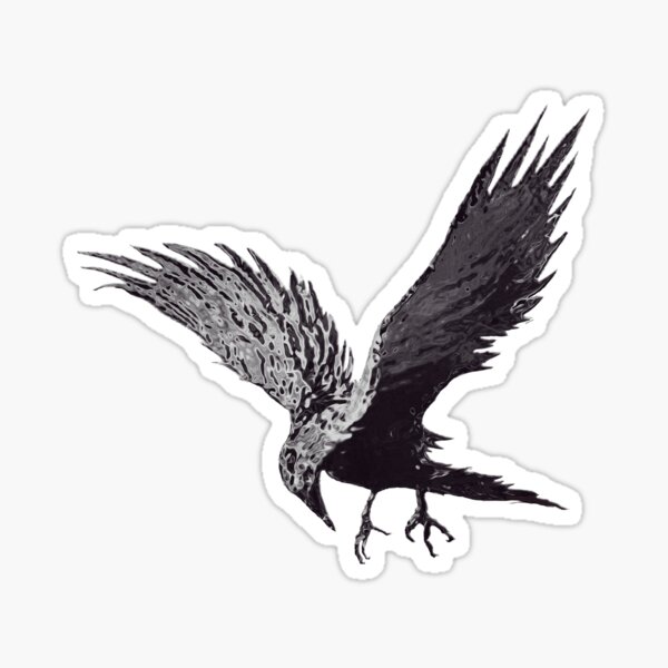 Crow Raven Black Bird Abstract Art Sticker