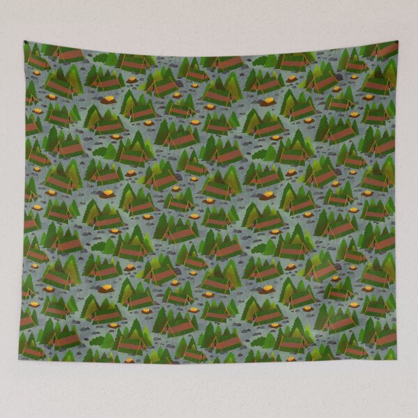 Item preview, Camping Pattern - Greenery designed and sold by melanieviens.