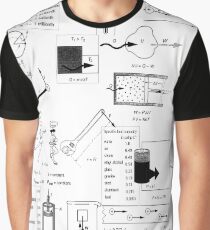 Speed, way distance, time, acceleration, velocity, displacement, acceleration, force, weight, period, radius Graphic T-Shirt