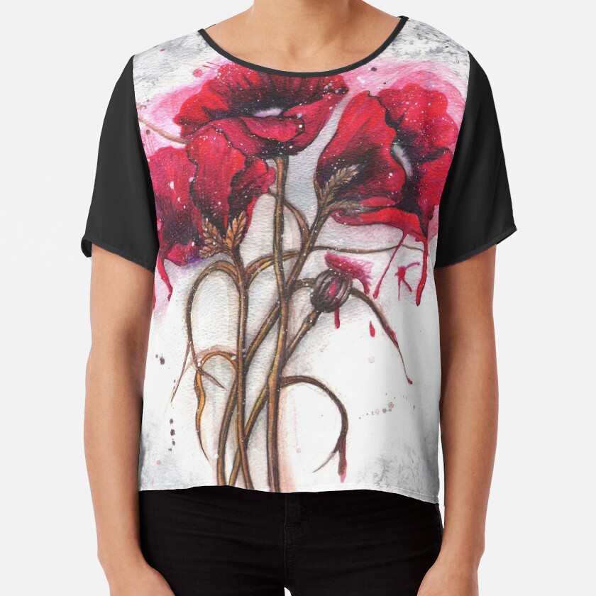Lisa's Poppies Chiffon Top