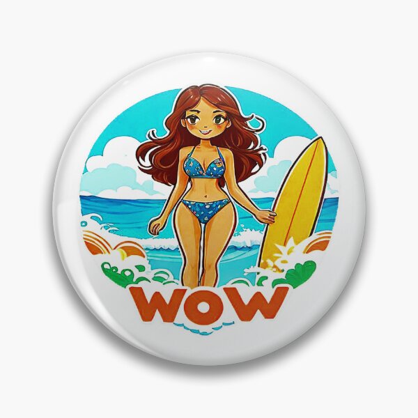 Item preview, Beautiful Summer Surfing Girl WOW beach factor. designed and sold by Giulivo Store Graphic.