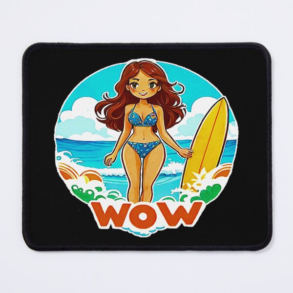 Item preview, Beautiful Summer Surfing Girl WOW beach factor. designed and sold by Giulivo Store Graphic.
