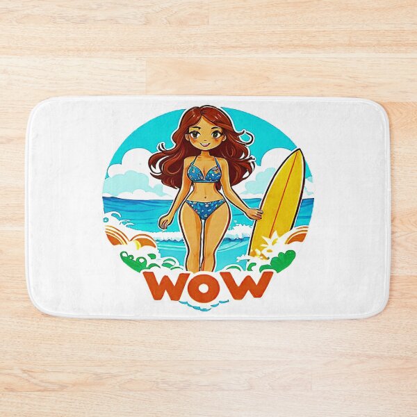 Item preview, Beautiful Summer Surfing Girl WOW beach factor. designed and sold by Giulivo Store Graphic.