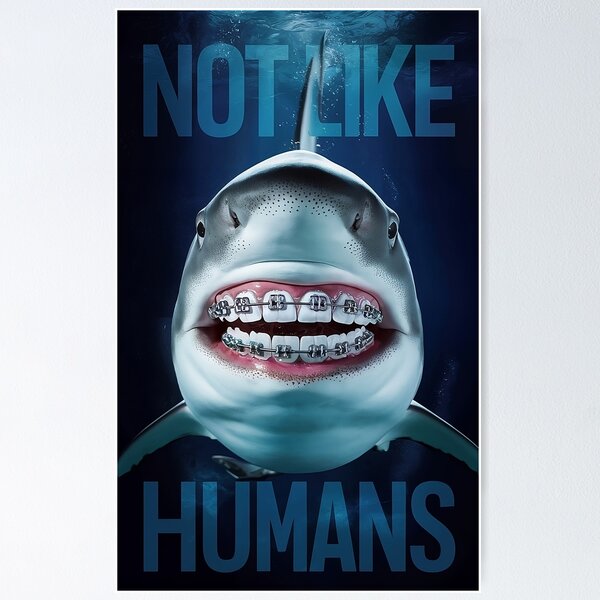 Shark W/ Braces Funny Razor Sharp Teeth Fish T-Shirt