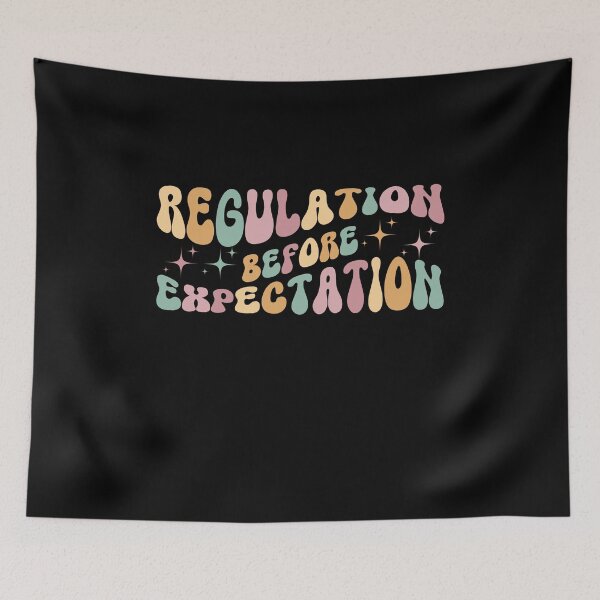 Item preview, Regulation Before Expectation Neurodiversity Affirming,Groovy Design designed and sold by belladesign7.