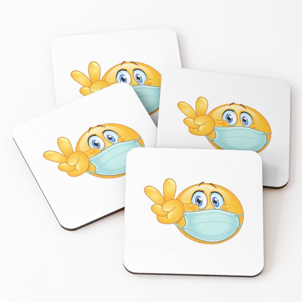 Item preview, V Sign Emoticon with Medical Mask designed and sold by Yael Weiss.