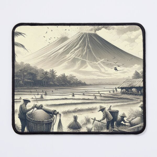 Item preview, Harvesting rice, a crucial stage in the agricultural cycle classic designed and sold by ArtZone1987.