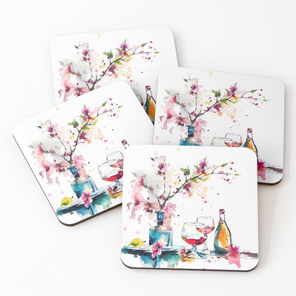 Item preview, Spring Party Table with wine, flowers designed and sold by Areebanawab.