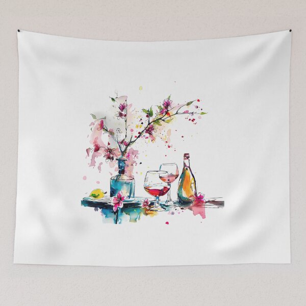 Item preview, Spring Party Table with wine, flowers designed and sold by Areebanawab.
