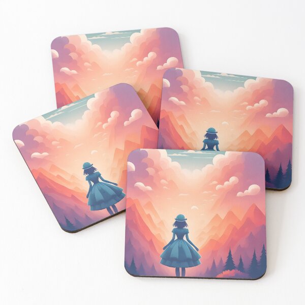 Item preview, Girl Facing the Mountains Colorful Silhouette Landscape designed and sold by Karianne Potter.