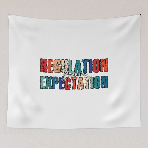 Item preview, Regulation Before Expectation Neurodiversity Affirming,Groovy Design designed and sold by belladesign7.