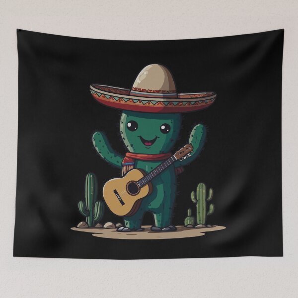Item preview, Guitar Player Cactus Mexican Fiesta designed and sold by LuminOrb.