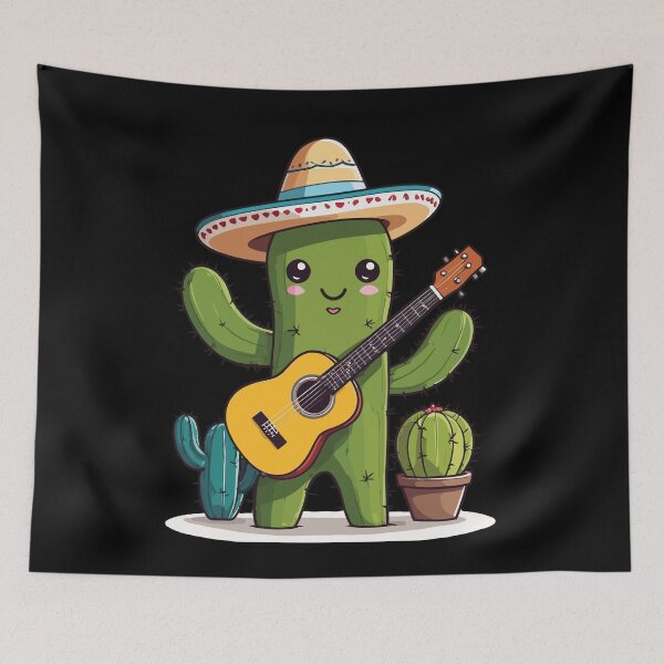 Item preview, Guitar Player Cactus Fiesta Mexican Joy designed and sold by LuminOrb.