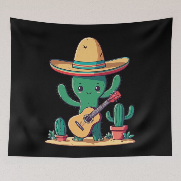Item preview, Mexican Guitar Player Cactus Fiesta designed and sold by LuminOrb.