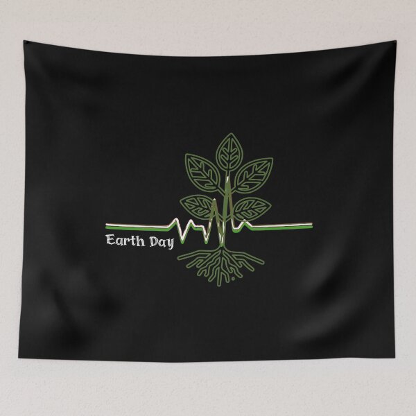 Item preview, EARTH DAY MINIMALISTIC PLANT ON THE HEARTBEAT LINE designed and sold by justyna-s28.