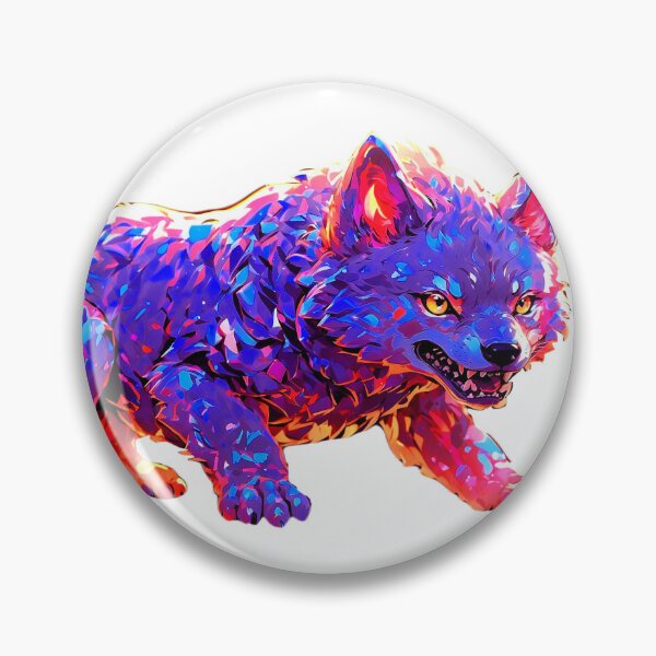 Item preview, Bright colorful wolf designed and sold by LevCreates.