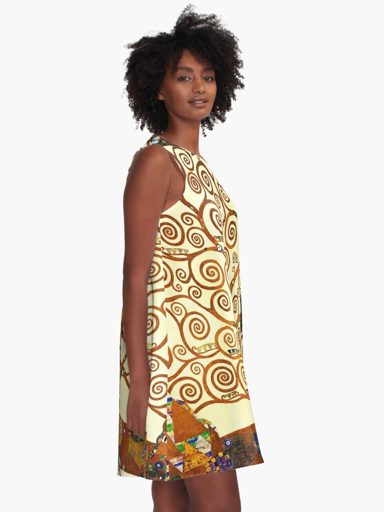 Alternate view of HD The Tree of Life, 1905 by Gustav Klimt - HIGH DEFINITION A-Line Dress