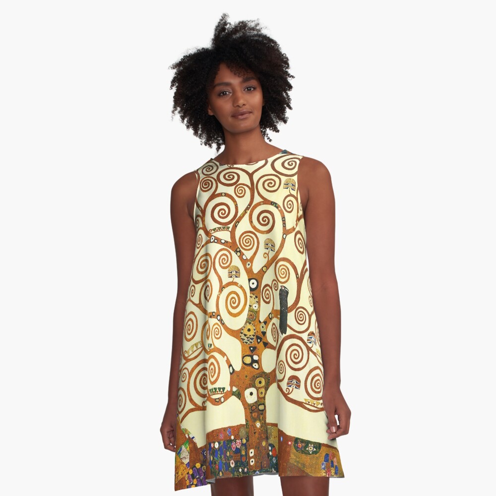 HD The Tree of Life, 1905 by Gustav Klimt - HIGH DEFINITION A-Line Dress