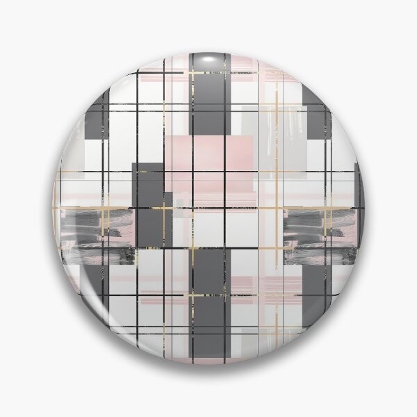 Item preview, Aesthetic City Girl - Chic Urban Colorful Print with Gold Grey & Pink Checkered Bloks- High Contrast designed and sold by eluxyumdecor.