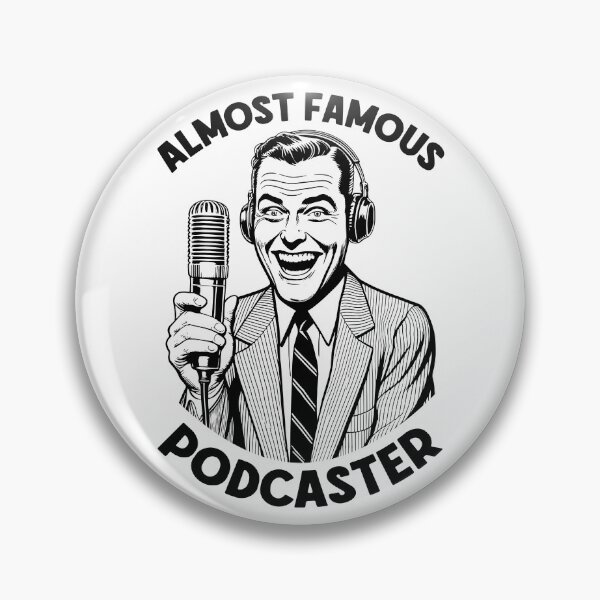 Item preview, Almost Famous Podcaster Funny Podcast Host Retro Microphone designed and sold by GrandeDuc.