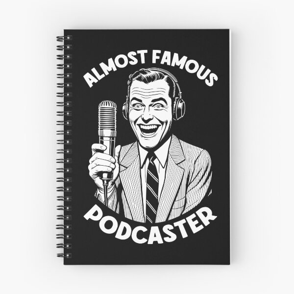 Item preview, Almost Famous Podcaster Funny Podcast Host Retro Microphone designed and sold by GrandeDuc.