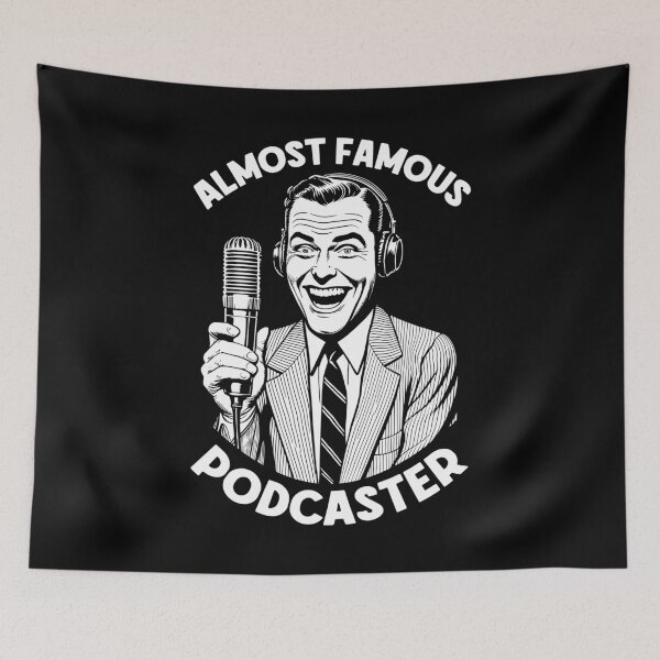 Item preview, Almost Famous Podcaster Funny Podcast Host Retro Microphone designed and sold by GrandeDuc.