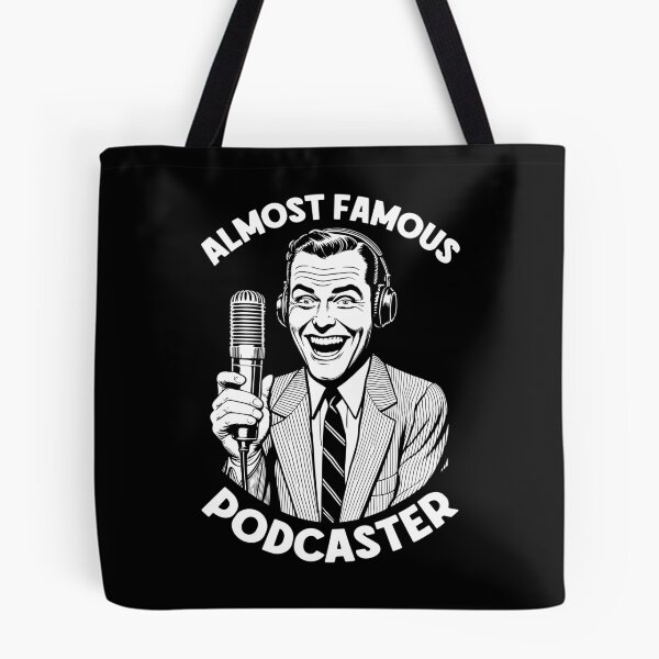 Item preview, Almost Famous Podcaster Funny Podcast Host Retro Microphone designed and sold by GrandeDuc.
