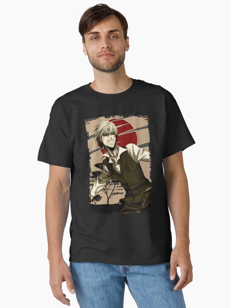 Aperçu 1 sur 7. T-shirt classique avec l'œuvre Shizuo Heiwajima Durarara Aménagement paysager rétro créée et vendue par Wafusaurus.