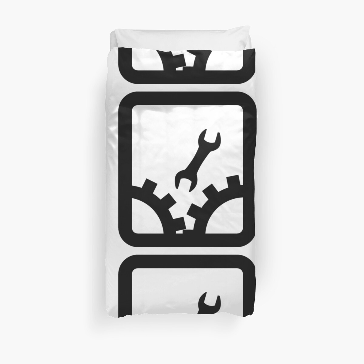 "Throw a wrench in the works black version" Duvet Covers by