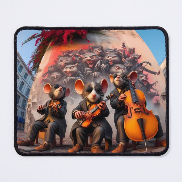 Item preview, Three mice buskers designed and sold by Vibranta Studio.