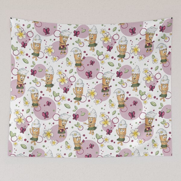 Item preview, Half drop repeat pattern Ice Cream Hawaii vibes designed and sold by Chariss-art.