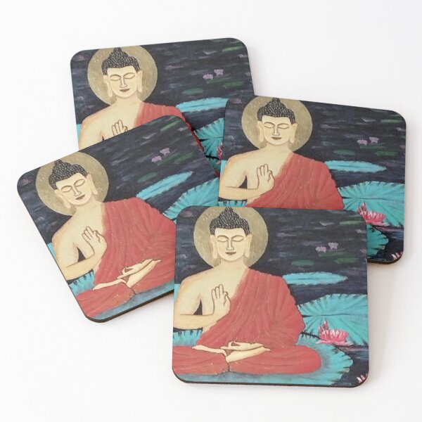 Item preview, Serene Buddha meditating in a lotus pond designed and sold by AEBA72.