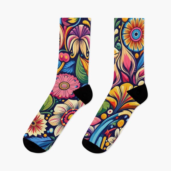 Item preview, Multicoloured Scandinavian Folk Art floral pattern designed and sold by FOLK ART FUSION by heidiannemorris.
